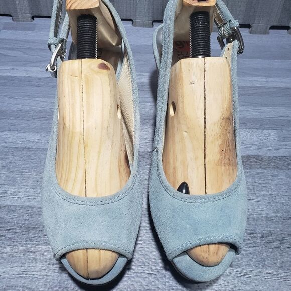 Micheal kors suede blue wedge shoes - Picture 1 of 7
